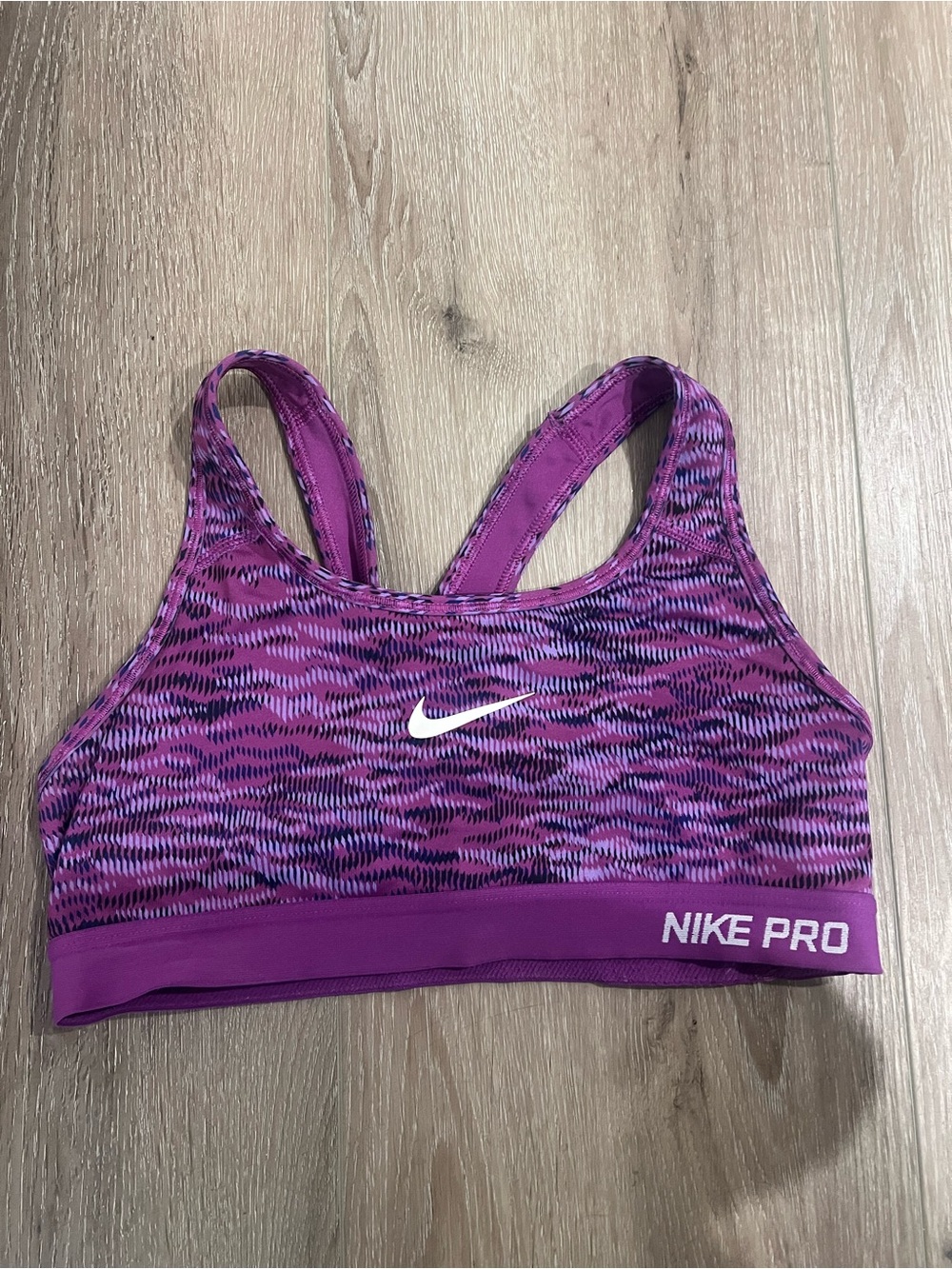 Nike Purple Patterned Pro Sports Bra